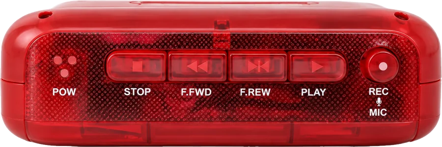 Top of the player showing play, stop and record buttons