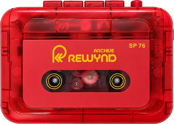 Rewynd cassette player, front view