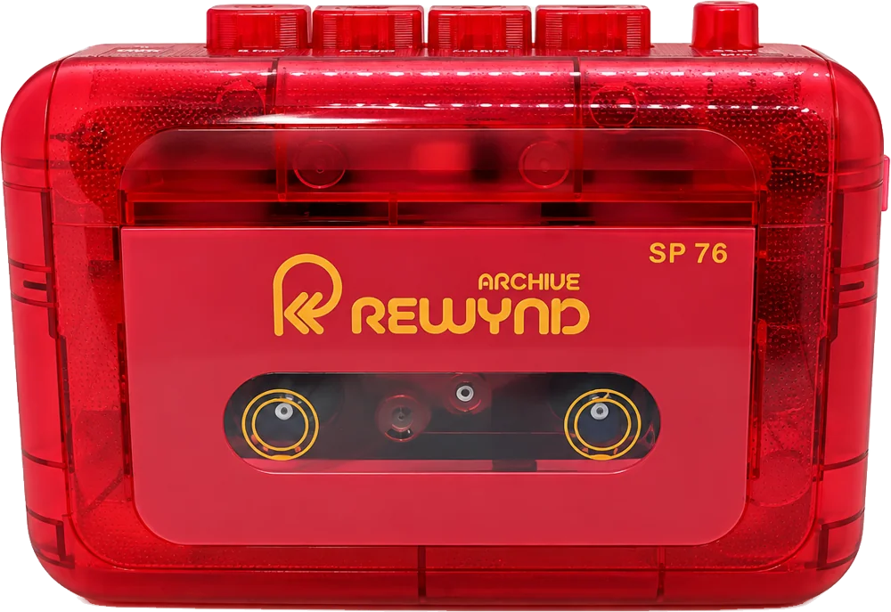 Rewynd Archive SP76 cassette player, three-quarter view